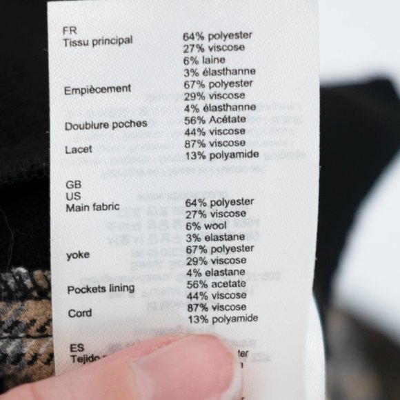 SOLD Maje Parma Jacquard Plaid Wide Leg Pants Academia Preppy Nerdcore GG11 - Picture 8 of 9